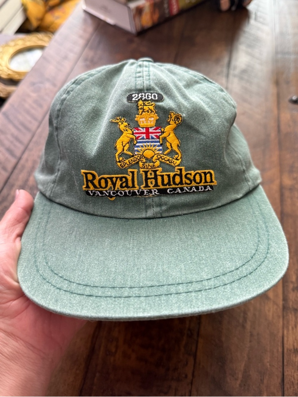 Royal Hudson Vancouver Canada Embroidered Crest Cap Green Railroad